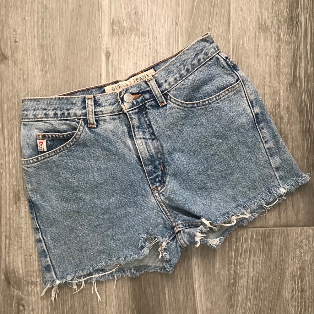 Vintage Guess cut off denim shorts size 25 waist
